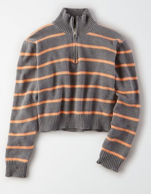quarter zip cropped sweater