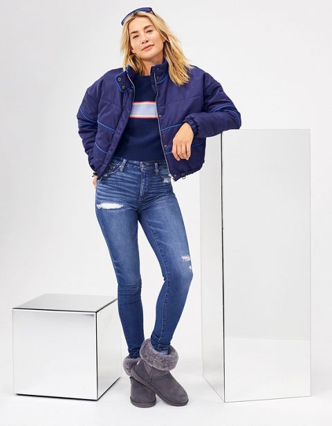 Женские свитеры American Eagle AE Studio Striped Cropped Sweater