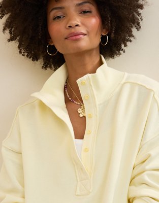Aerie Vintage Popover Polo Sweatshirt
