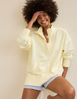Aerie Vintage Popover Polo Sweatshirt