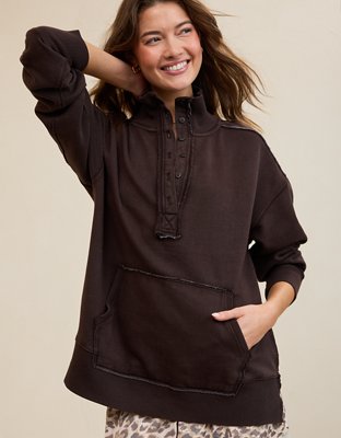 Aerie Vintage Popover Polo Sweatshirt