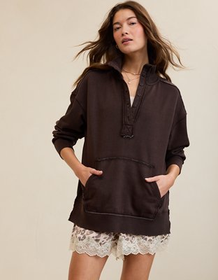 Aerie Vintage Popover Polo Sweatshirt