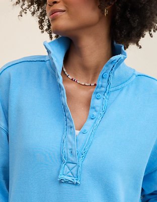 Chandail polo en molleton rétro Aerie