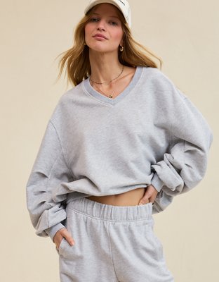 Aerie Jet Setter V Neck Sweatshirt