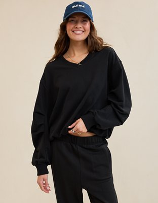 Aerie Jet Setter V Neck Sweatshirt