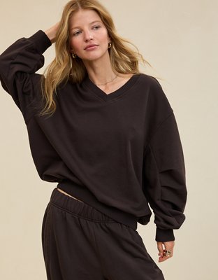 Aerie Jet Setter V Neck Sweatshirt