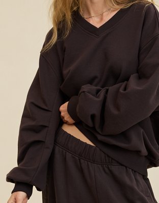Aerie Jet Setter V Neck Sweatshirt