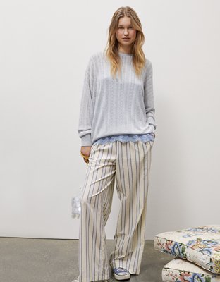 Aerie x Emily + Meritt Pointelle Sweater