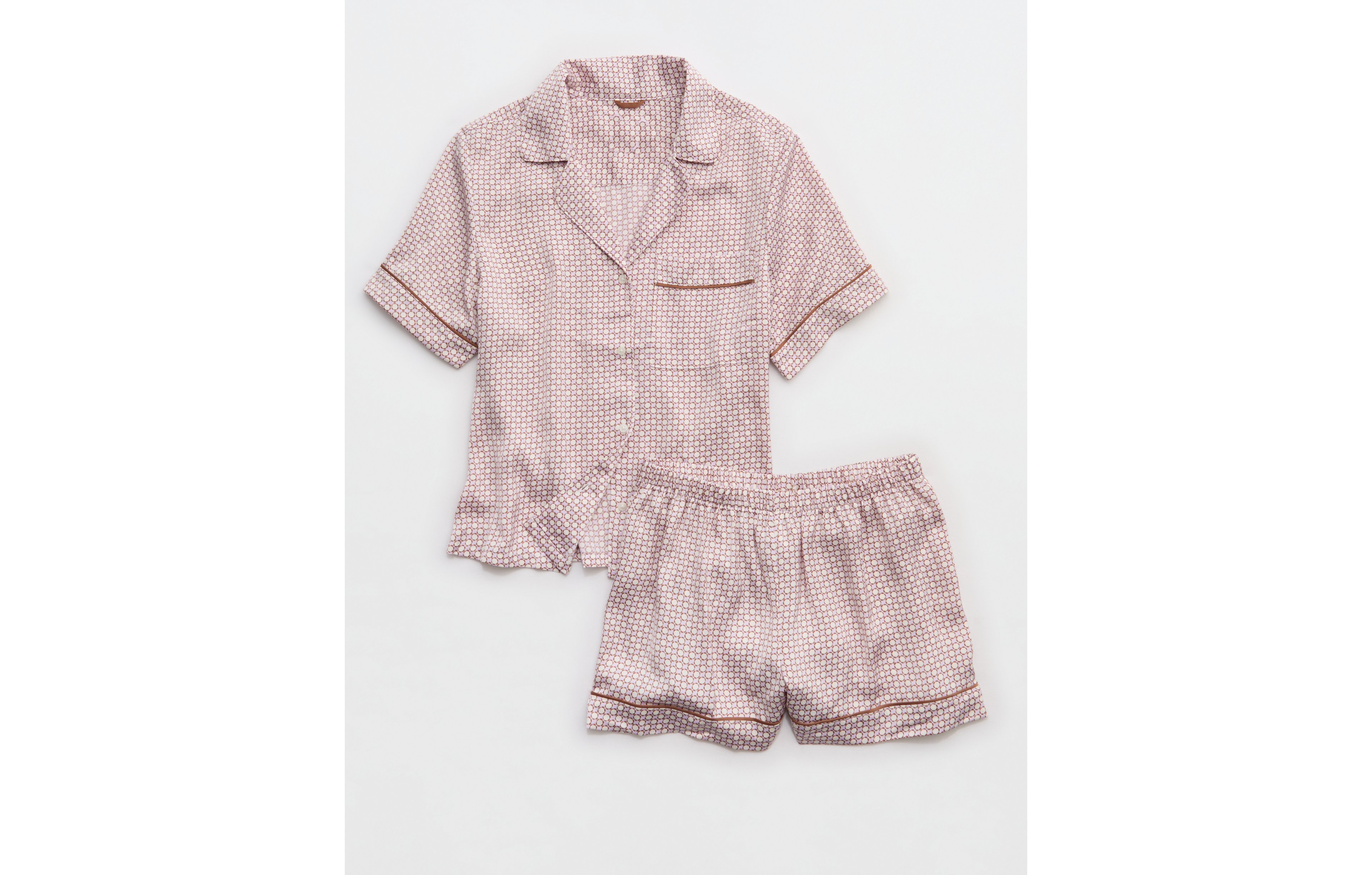 Aerie Liquid Satin PJ Short Sleeve Top & Boxer Gift Set
