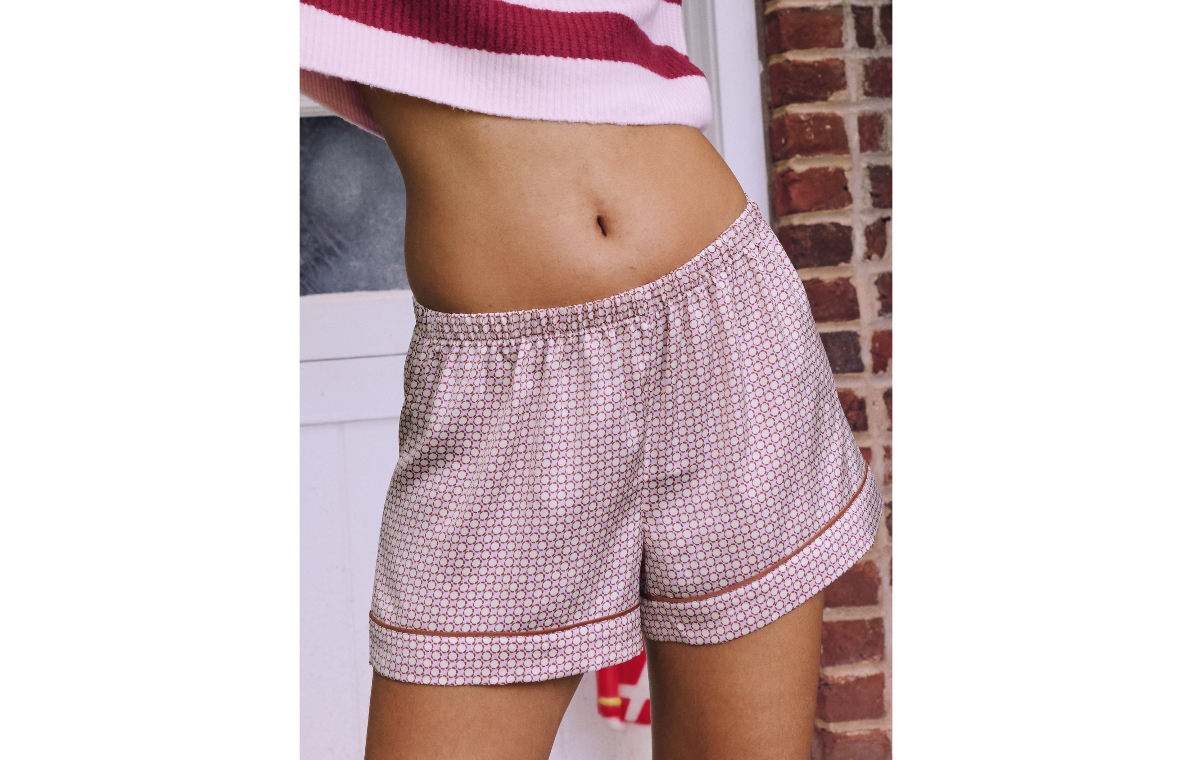 Aerie Liquid Satin PJ Short Sleeve Top & Boxer Gift Set