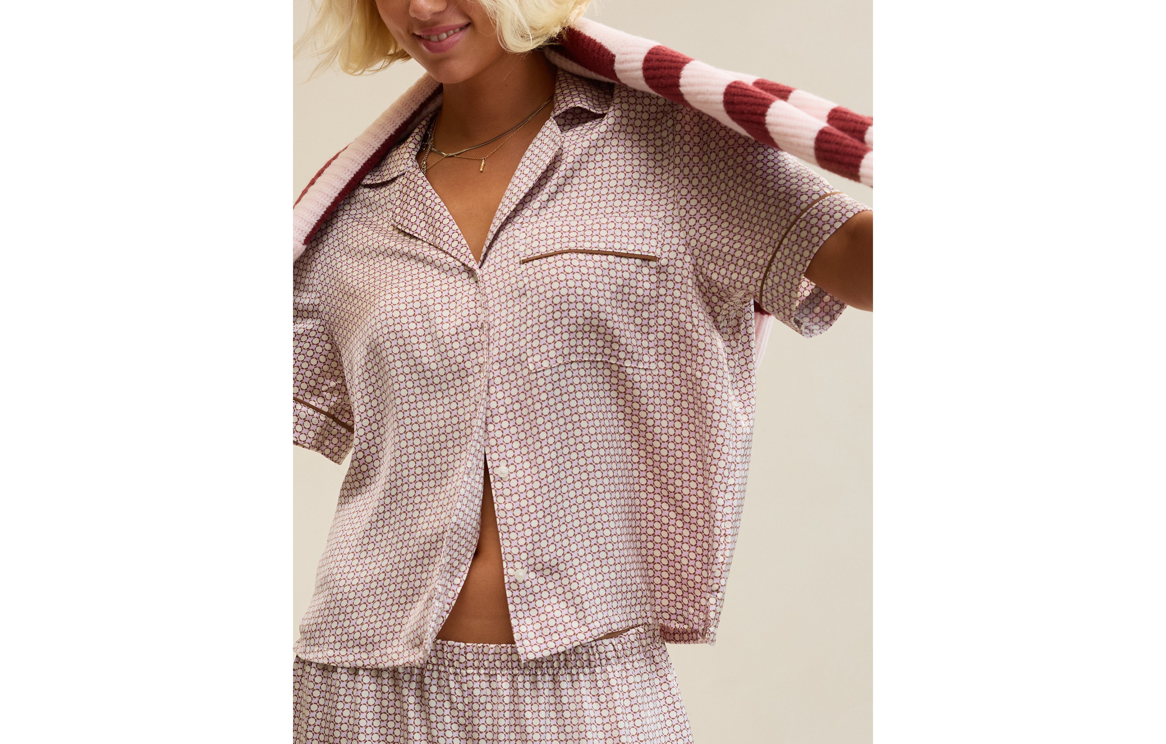 Aerie Liquid Satin PJ Short Sleeve Top & Boxer Gift Set