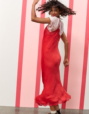 Aerie x Emily + Meritt Satin Slip Dress