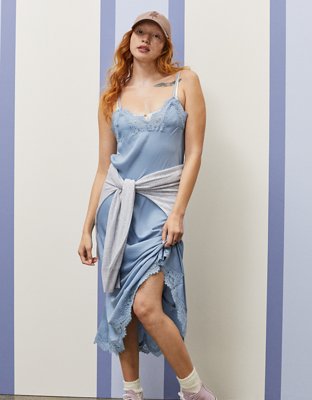 princess polly baby blue dress Sasha Girls Navy Blue Dress – A Little Lacey main image 1