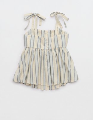 Женский топ Aerie x Emily + Meritt Cotton Club Stripe, цвет: Синий — фото 4