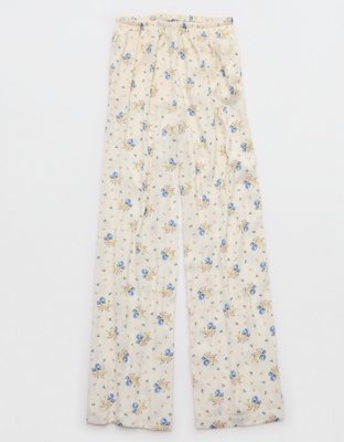 Aerie x Emily + Meritt Satin Floral Print Pant