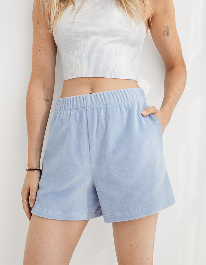 Aerie REAL Obsessed Velour High Waisted Short