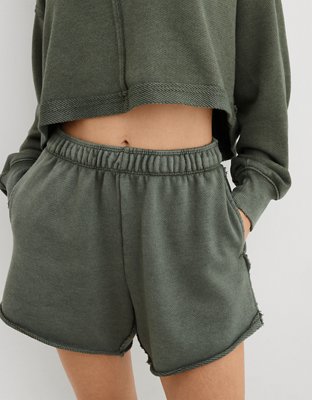 Restful Soft Rib High Waist Mini Shorts in Soft Blue