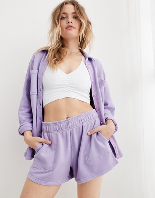 Purple hot sale fleece shorts