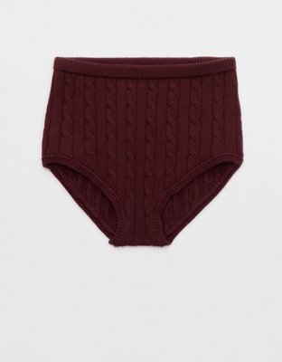 Женские трусы-шорты Aerie Cotton Cable Boybrief, цвет: Королевский синий ягодный — фото 3
