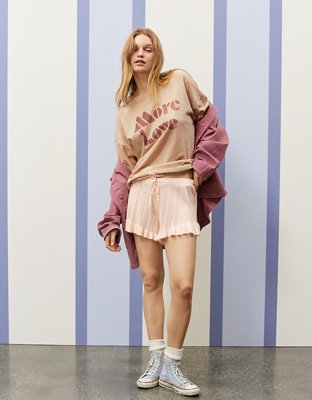 Aerie x Emily + Meritt Pointelle Sweater Short