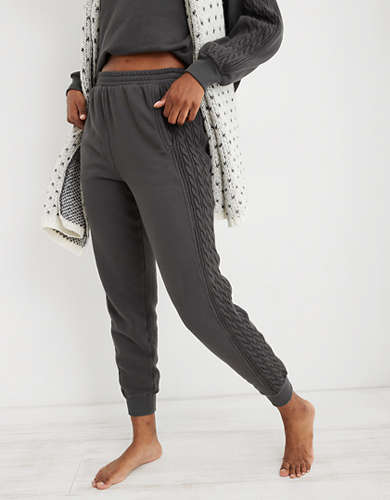 Aerie Everyday Cozy Cable Deets High Waisted Jogger