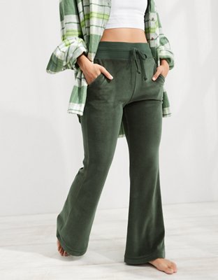 Aerie KickIt Flare High Waisted Pant de velour