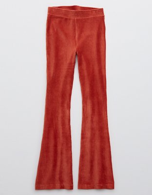 Aerie Groove-On Velour High Waisted Flare Pant