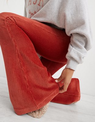 Aerie Groove-On Rib Velour Flare Pant