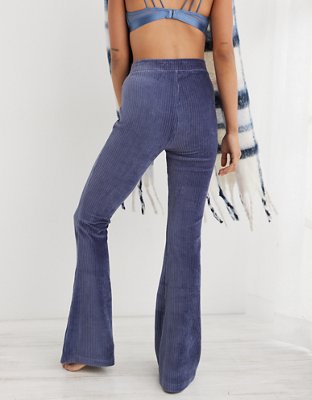 Aerie Groove-On Velour High Waisted Flare Pant