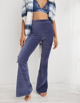 Aerie Groove-On Velour High Waisted Flare Pant