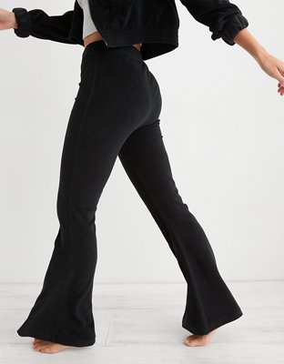 Groove Ribbed Flared Leggings - Berry