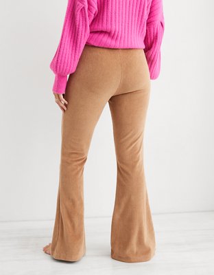 Aerie Groove-On Rib Velour Flare Pant