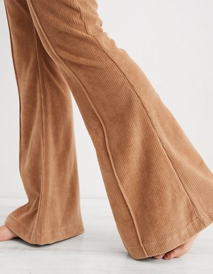 Aerie Groove-On Rib Velour Flare Pant