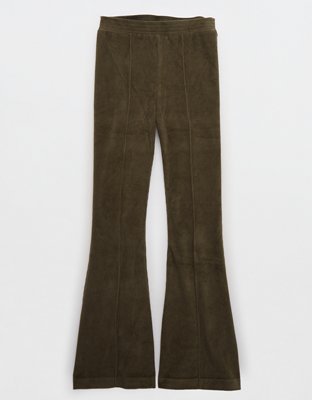 High-Waisted Velour Flare Pants