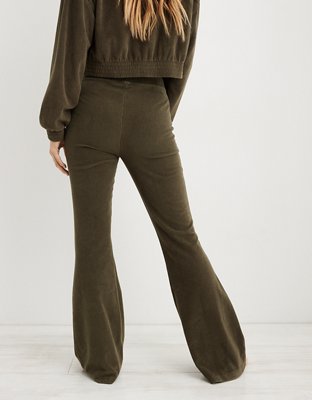 Aerie Groove-On Rib Velour Flare Pant