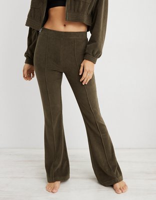 Aerie Groove-On Rib Velour Flare Pant