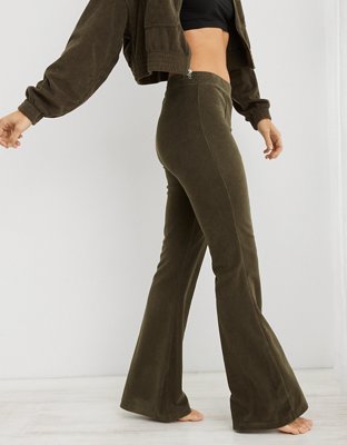 Aerie Groove-On Rib Velour Flare Pant