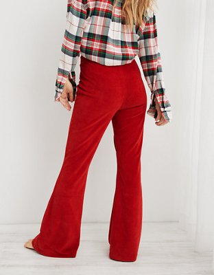 Aerie Groove-On Rib Velour Flare Pant