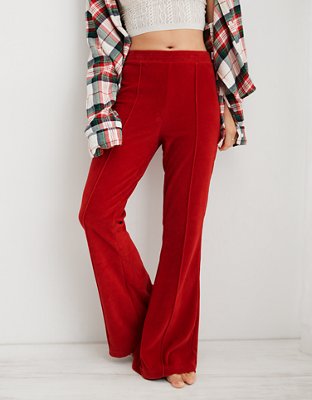Aerie Groove-On Rib Velour Flare Pant