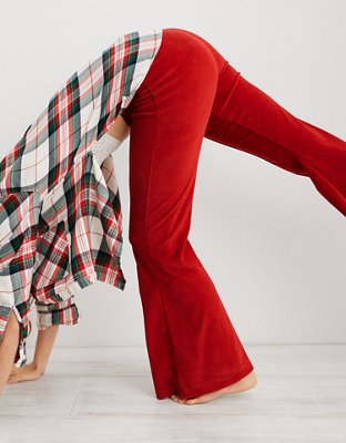 Aerie Groove-On Rib Velour Flare Pant