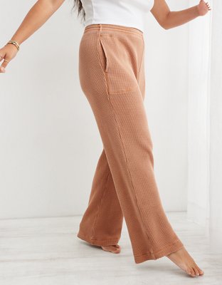 WOMEN'S EXTRA STRETCH COTTON-BLEND WAFFLE STRAIGHT PANTS