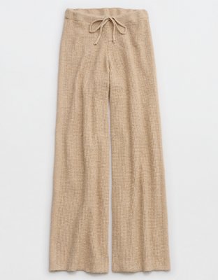 Aerie CozyUp Waffle Skater Pant (Medium Heather Grey, Size Medium