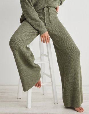 Open-Bottom Waffle Lounge Pants for Tall Women