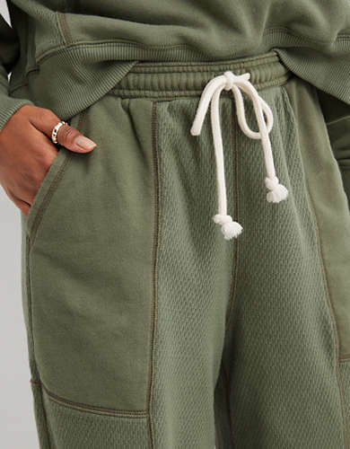 Pantalon de jogging texturé à taille haute Aerie