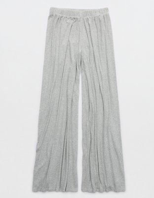 aerie, Pants & Jumpsuits, Aerie White Beach Gauze High Slit Elastic Waist  Comfy Flowy Pants