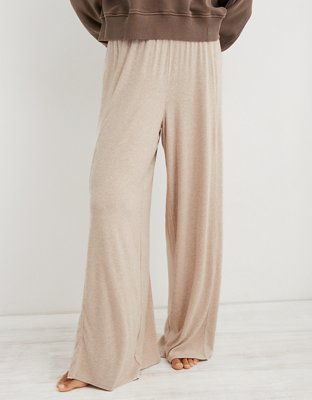 Aerie Pool-To-Party Linen Blend High Waisted Trouser