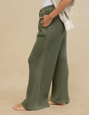 Aerie Waffle Wide Leg Skater Pant