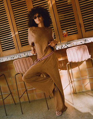 Aerie It's Casual Knit Slub Trouser