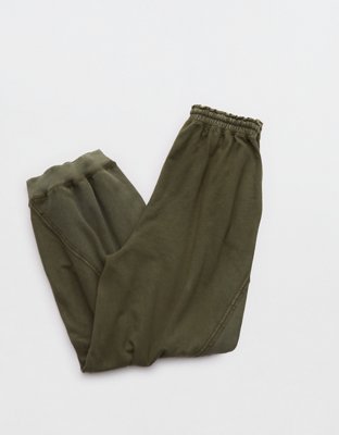 Женские брюки Aerie Unwind Waffle Jogger, цвет: Оливковый — фото 4