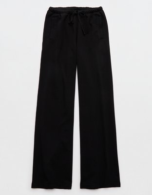 【aere】アエレ　 smooth velours pants 36 ブラック Aerie Jet Setter Trouser | Aerie